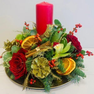 Single Candle Table Centre