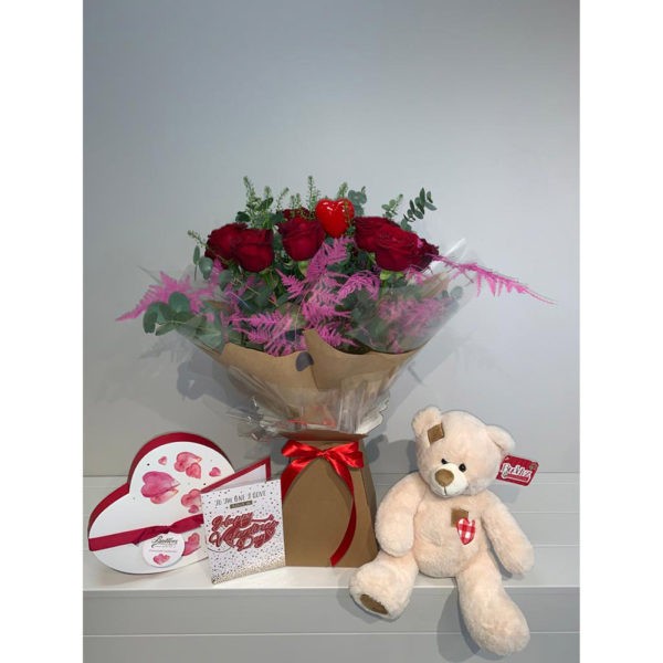 Valentines Dozen Red Roses Bouquet