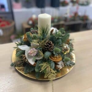 Plated candle arrangement