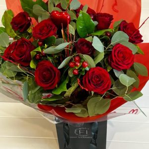 Valentines Dozen Red Roses Bouquet