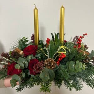 Festive 2 candle centre piece